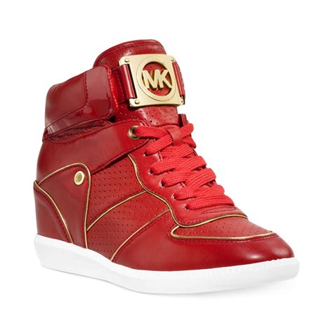 michael kors high top sneakers red|Michael Kors bling sneakers.